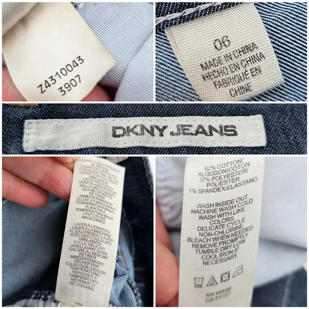 Denim Shorts DKNY Size 6 Dark Wash Stretch Bermuda Short Donna Karan New York - Picture 3 of 7